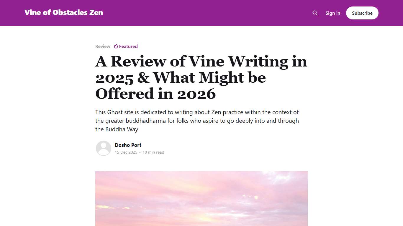 A Review of Vine Writing in 2025 & What Might be Offered in 2026