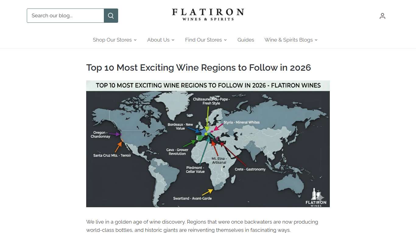 Top 10 Most Exciting Wine Regions to Follow in 2026 – Flatiron Wines & Spirits - Home